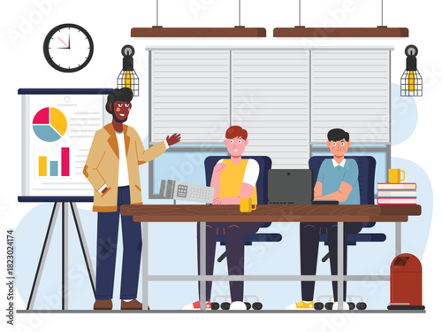 Retro Scene people office_meeting