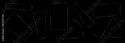 Various Rough Line Edge Frames Collection Illustration for Modern Design Projects and Creative Artistic Layouts.