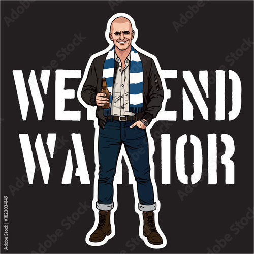 A vector illustration of Skinhead boys style 