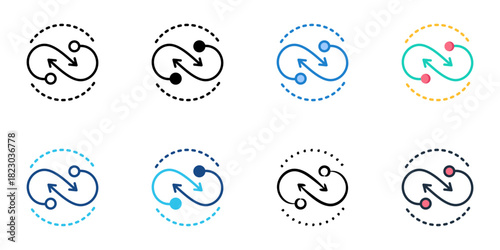 Synergy icon set multiple style collection vector illustration 
