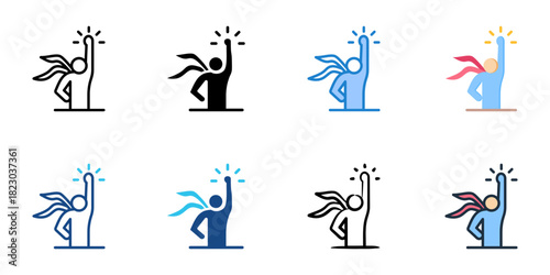 Self motivation icon set multiple style collection vector illustration 
