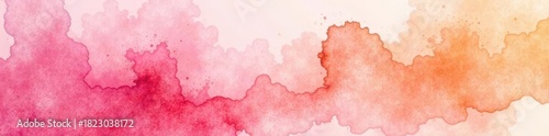 Soft pink and orange watercolor wash, abstract texture, watercolor, canvas
