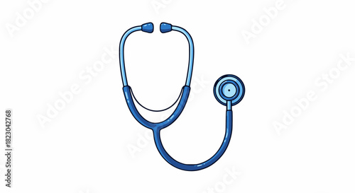 A clear illustration of a blue medical stethoscope, a vital diagnostic tool for healthcare professionals.