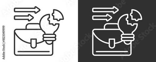 Solution Icon Set Vector Collection Isolated In Black And White