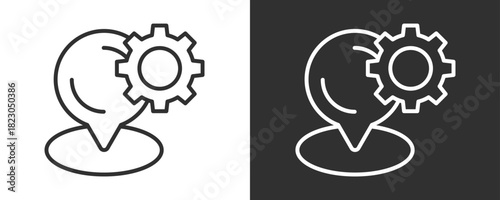 Positioning Icon Set Vector Collection Isolated In Black And White