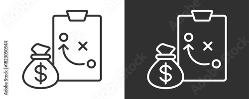 Strategy Icon Set Vector Collection Isolated In Black And White