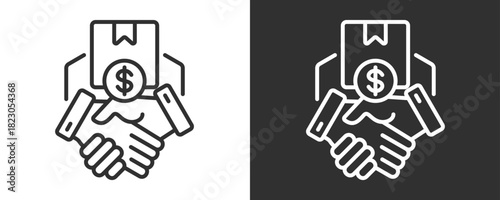 Closing Deal Icon Set Vector Collection Isolated In Black And White