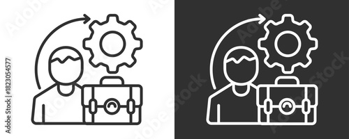 Account Management Icon Set Vector Collection Isolated In Black And White