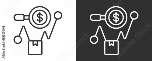 Sales Forecast Icon Set Vector Collection Isolated In Black And White