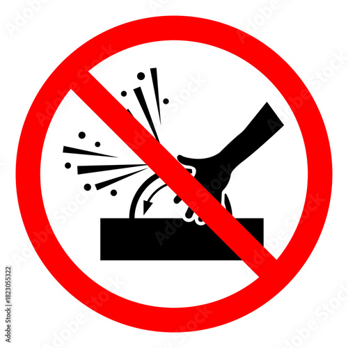 Injury Hazard Moving Sandpaper On Sander Symbol Sign ,Vector Illustration, Isolate On White Background Label.EPS10