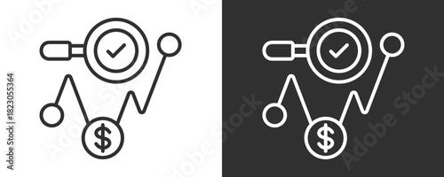 Sales Forecast Icon Set Vector Collection Isolated In Black And White