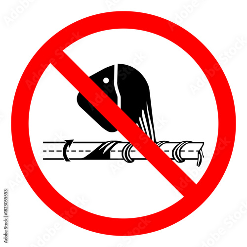 Injury Hazard Hair Entanglement Rotating Shaft Symbol Sign,Vector Illustration, Isolated On White Background Label.EPS10