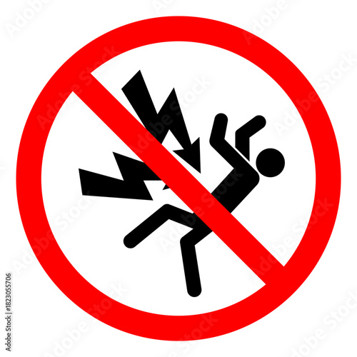 Injury Hazard Electrical Shock Hazard Symbol Sign, Vector Illustration, Isolate On White Background Label. EPS10