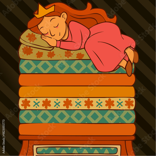 royal mattress tower slumber whimsical princess atop layered quilts in fairy tale hush