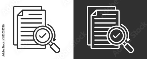 Scrutiny Icon Set Vector Collection Isolated In Black And White