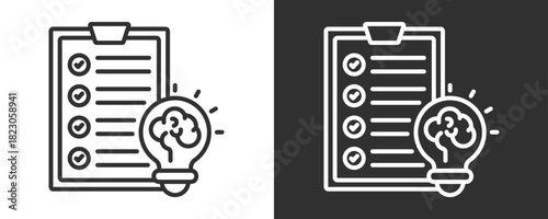Skill Test Icon Set Vector Collection Isolated In Black And White