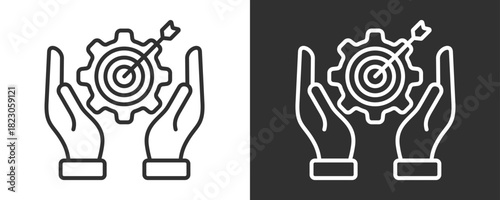 Goal Setting Icon Set Vector Collection Isolated In Black And White