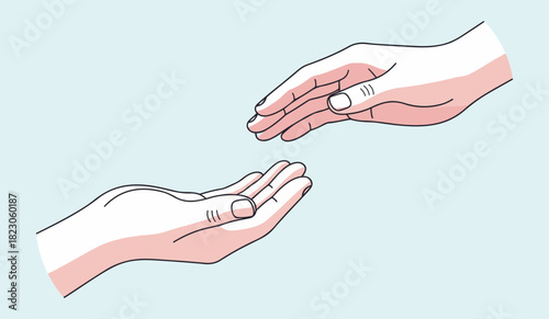Two hands reaching out to each other in a gesture of giving and receiving support.