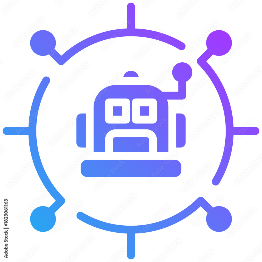 Obraz premium Robotics icon for digital finance, business, website, application, printing, document, poster design, etc