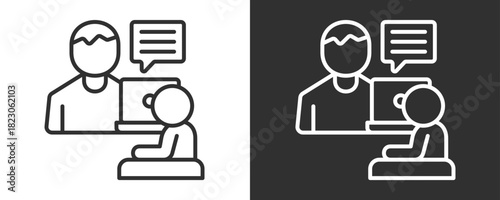 Consultation Icon Set Vector Collection Isolated In Black And White