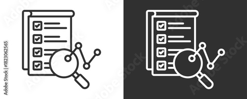 Analysis Icon Set Vector Collection Isolated In Black And White