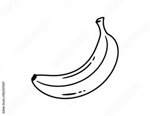 Banana Fruit Outline - Healthy Snack, Tropical & Organic Produce