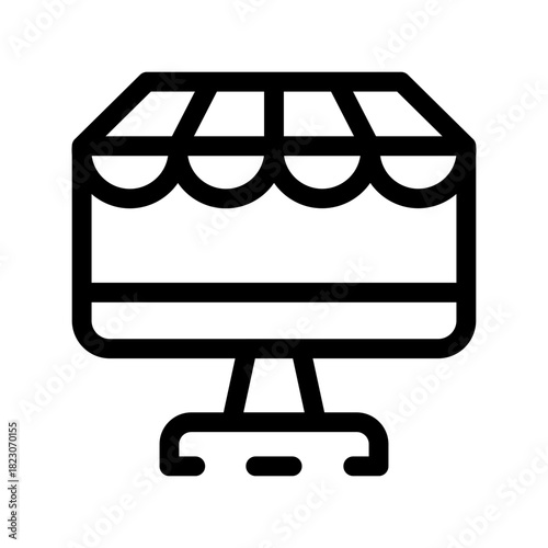 E-commerce line icon. E-commerce website on social media.
