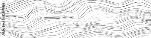 Abstract background with wavy, thin, gray lines flowing horizontally across a white surface. Resembles wood grain or topographic lines.