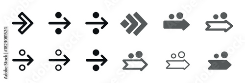 Arrow icons collection: diverse styles and variations in black and gray