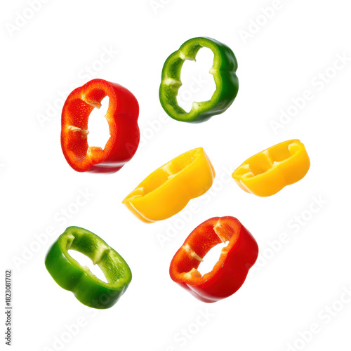 Falling Bell Pepper Rings — PNG