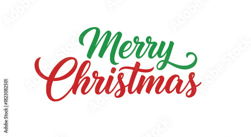 Merry Christmas text graphic in green and red cursive font. Holiday-themed greeting against a white background.