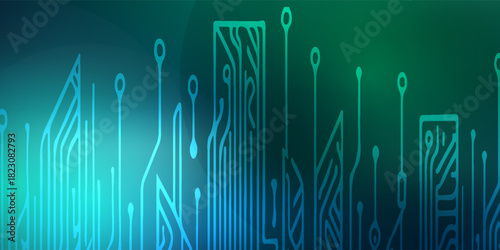 Digital technology speed connect blue green background, cyber nano information, abstract communication, innovation future tech data, internet global network connection