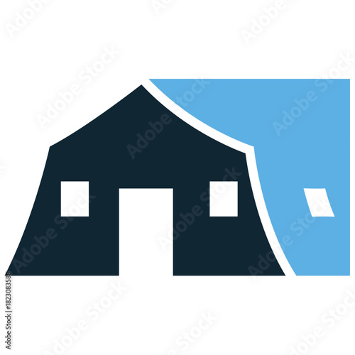 Army Tent Icon Vector Ideal for graphics related to military camp, shelter, field operations, outdoor accommodation, and temporary housing concepts.