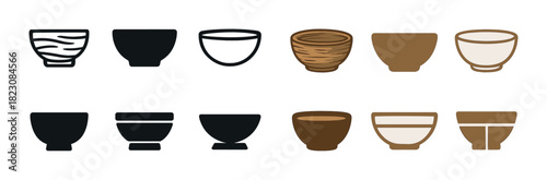 Assorted ceramic bowls collection with varied designs and colors