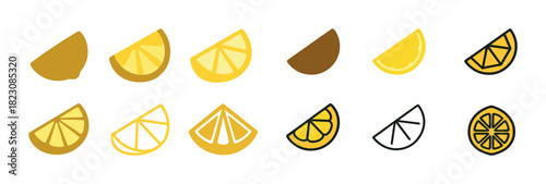 Colorful lemon slice illustrations in various styles
