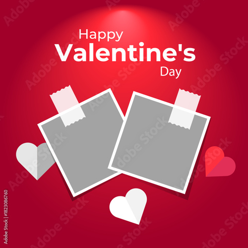 Valentine’s Day romantic love background with hearts and red theme