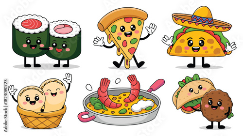 Adorable global food character collection