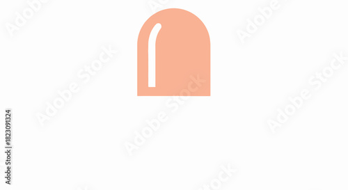 Simple abstract geometric shape with a rounded top, isolated on a white background, a minimalist design element concept