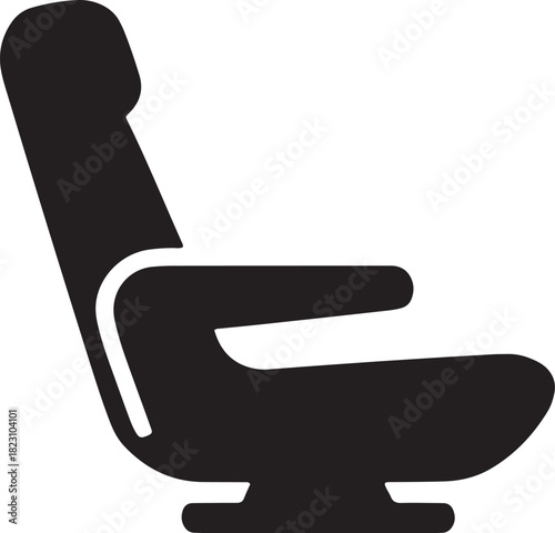 Illustration of armchair seat for passengers flying in business class cabin