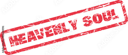 Heavenly Soul Red Grunge Stamp Imprint for Spiritual Essence and Pure Divine Connection