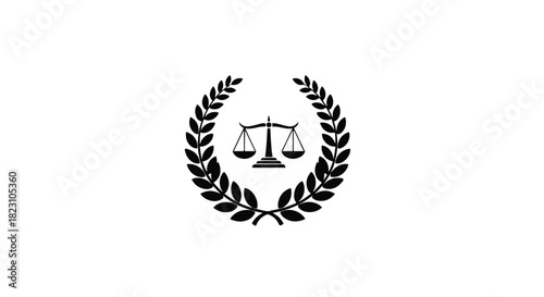 Modern Justice Scale Logo – Rounded Balance Symbol for Law Department and Legal Institution Branding