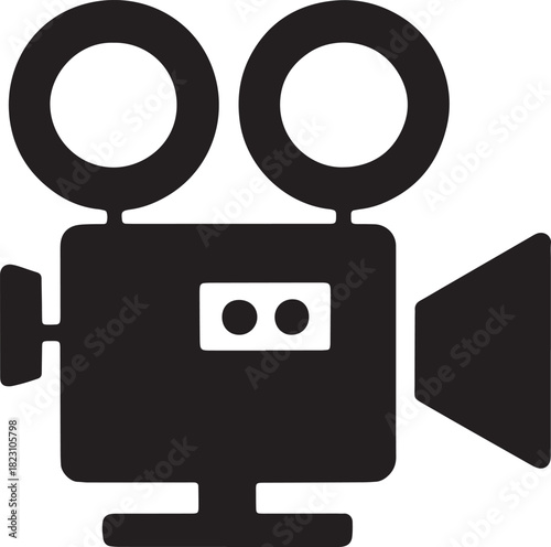 Vintage movie camera vector illustration on transparent background design