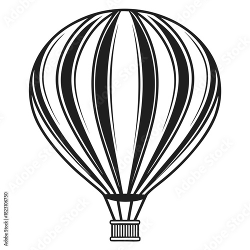 Vector illustration of a hot air balloon floating