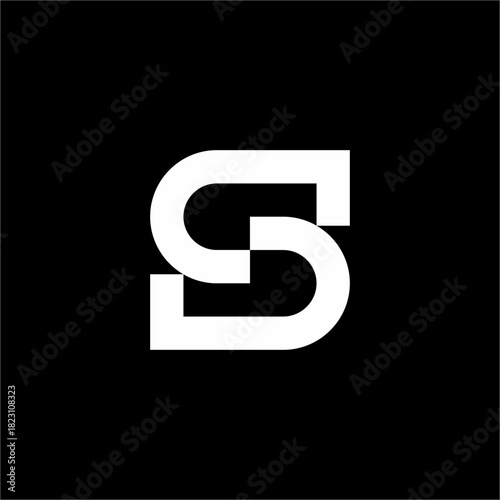 Sleek, geometric S logo with rounded, opposing blocks. Conveys dynamic flow and sophistication. Perfect for tech software or luxury apparel.