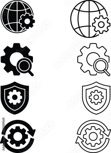 Collection of Settings, Security, and Management Icons