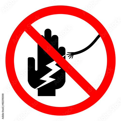Injury Hazard High Voltage Electrical Shock Hazard Symbol Sign, Vector Illustration, Isolate On White Background Label. EPS10