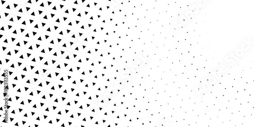 Abstract triangle halftone gradient background pattern in monochrome geometric style. Suit for banner, web, poster, pamflet, brochure and presentation