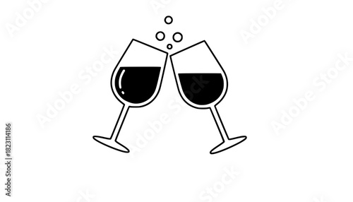 Wine Glass Celebration Simple Flat Vector Icon
