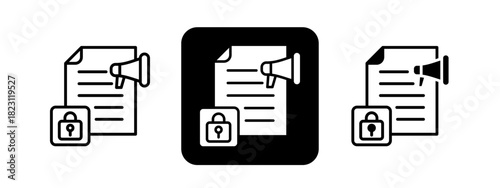 Free Press  Solid color and black line drawing vector illustration set