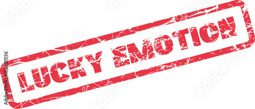 Lucky Emotion Distressed Red Rubber Stamp Seal for Expressing Positive Sentiments and Feelings